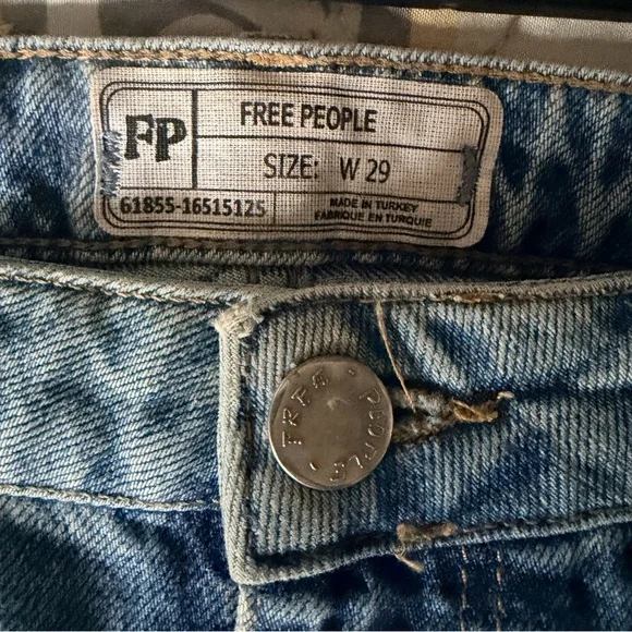 Free People Pearl Bejeweled Straight leg distressed jeans, 29 - Picture 8 of 14